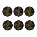 Golden Spiritual Koi Fish Print Coaster Set