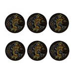 Golden Spiritual Koi Fish Print Coaster Set