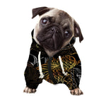 Golden Spiritual Koi Fish Print Dog Zip Up Hoodie