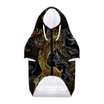 Golden Spiritual Koi Fish Print Dog Zip Up Hoodie