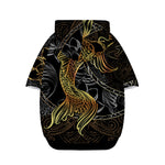 Golden Spiritual Koi Fish Print Dog Zip Up Hoodie