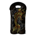 Golden Spiritual Koi Fish Print Double Neoprene Wine Tote