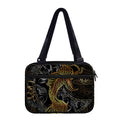 Golden Spiritual Koi Fish Print Double Strap Bible Bag