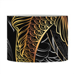 Golden Spiritual Koi Fish Print Drum Lamp Shade