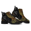 Golden Spiritual Koi Fish Print Flat Ankle Boots