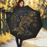 Golden Spiritual Koi Fish Print Foldable Umbrella