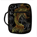 Golden Spiritual Koi Fish Print Front Pocket Bible Bag