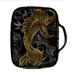 Golden Spiritual Koi Fish Print Front Pocket Bible Bag
