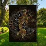 Golden Spiritual Koi Fish Print Garden Flag