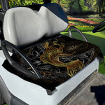 Golden Spiritual Koi Fish Print Golf Cart Seat Cover