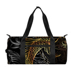 Golden Spiritual Koi Fish Print Gym Bag