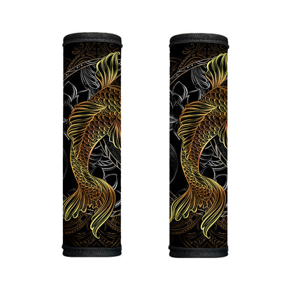 Golden Spiritual Koi Fish Print Handle Covers