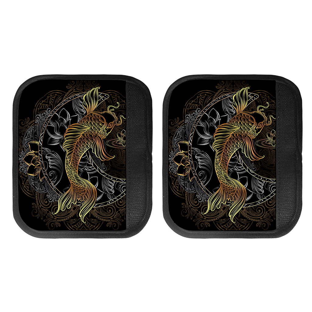Golden Spiritual Koi Fish Print Handle Covers