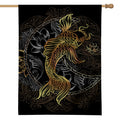 Golden Spiritual Koi Fish Print House Flag