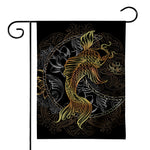 Golden Spiritual Koi Fish Print House Flag