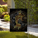 Golden Spiritual Koi Fish Print House Flag