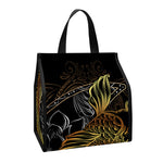 Golden Spiritual Koi Fish Print Insulated Lunch Tote