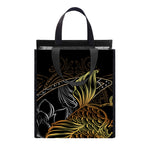 Golden Spiritual Koi Fish Print Insulated Lunch Tote