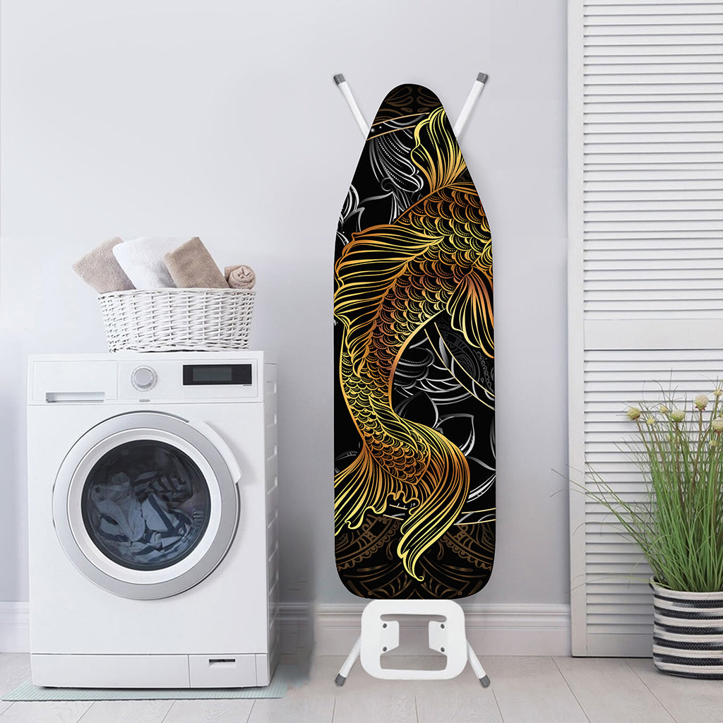 Golden Spiritual Koi Fish Print Ironing Board Cover