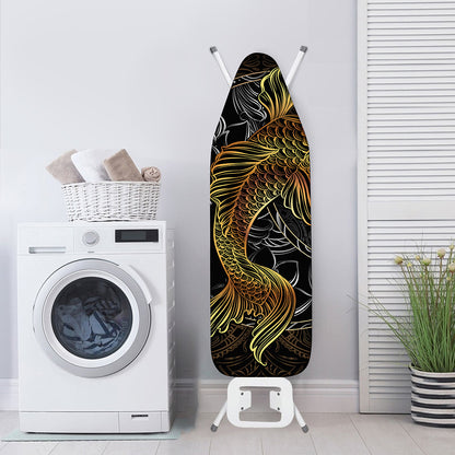 Golden Spiritual Koi Fish Print Ironing Board Cover
