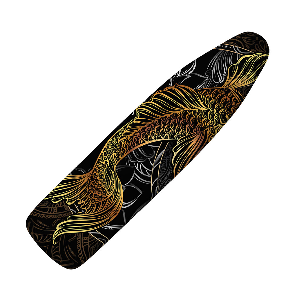 Golden Spiritual Koi Fish Print Ironing Board Cover