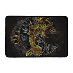 Golden Spiritual Koi Fish Print Kitchen Mat
