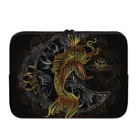 Golden Spiritual Koi Fish Print Laptop Sleeve