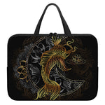 Golden Spiritual Koi Fish Print Laptop Sleeve With Handle