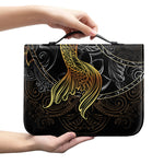 Golden Spiritual Koi Fish Print Leather Bible Cover