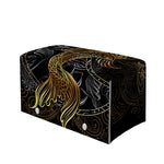 Golden Spiritual Koi Fish Print Leather Tissue Box Cover