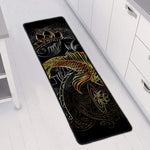Golden Spiritual Koi Fish Print Long Kitchen Mat
