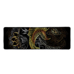 Golden Spiritual Koi Fish Print Long Kitchen Mat