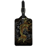 Golden Spiritual Koi Fish Print Luggage Tag