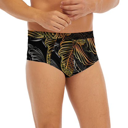 Golden Spiritual Koi Fish Print Men's Briefs