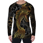 Golden Spiritual Koi Fish Print Men's Long Sleeve T-Shirt