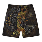 Golden Spiritual Koi Fish Print Men's Swim Trunks