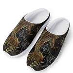 Golden Spiritual Koi Fish Print Mesh Casual Shoes