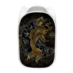 Golden Spiritual Koi Fish Print Mesh Laundry Hamper