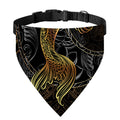 Golden Spiritual Koi Fish Print Over The Collar Dog Bandana