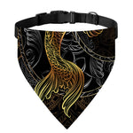 Golden Spiritual Koi Fish Print Over The Collar Dog Bandana