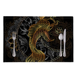 Golden Spiritual Koi Fish Print Placemat
