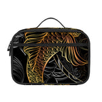 Golden Spiritual Koi Fish Print Portable Lunch Bag