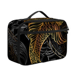Golden Spiritual Koi Fish Print Portable Lunch Bag