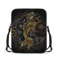 Golden Spiritual Koi Fish Print Rectangular Crossbody Bag