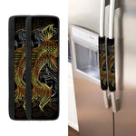 Golden Spiritual Koi Fish Print Refrigerator Handle Covers