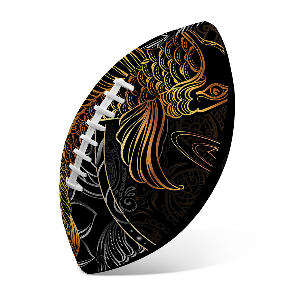 Golden Spiritual Koi Fish Print Rugby Ball