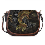 Golden Spiritual Koi Fish Print Saddle Bag