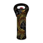 Golden Spiritual Koi Fish Print Single Neoprene Wine Tote