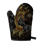 Golden Spiritual Koi Fish Print Single Oven Mitt