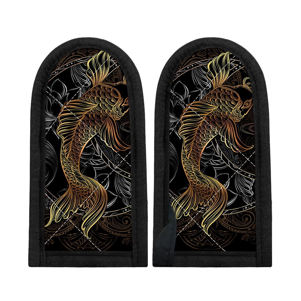 Golden Spiritual Koi Fish Print Skillet Handle Cover